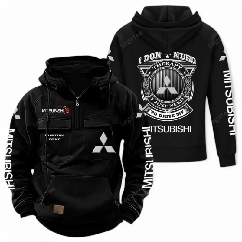 Car Hoodie Tactical Quarter Zip, Hoodie Exclusive Logo For Car Owners CAR106021525016 - Black