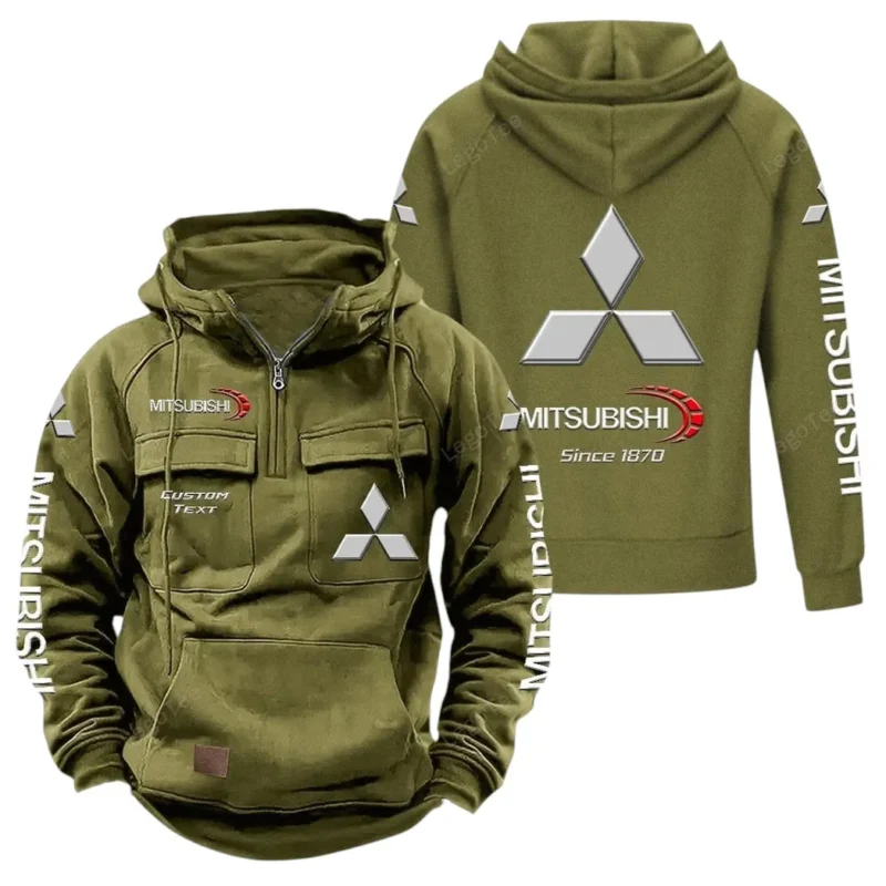 Car Hoodie Tactical Quarter Zip, Hoodie Exclusive Logo For Car Lovers - Army Green CAR96021425690-1