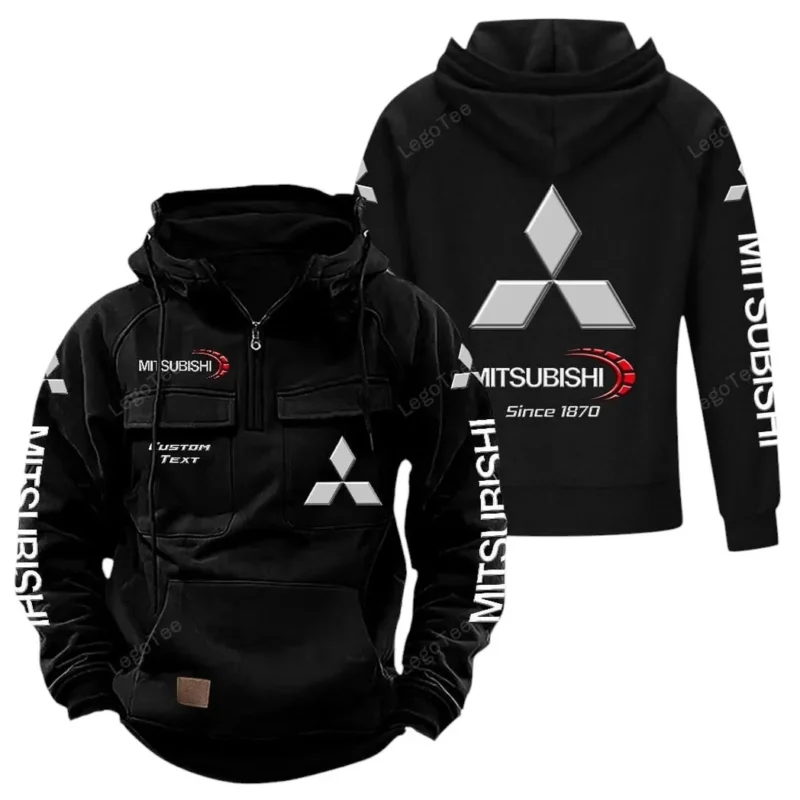 Car Hoodie Tactical Quarter Zip, Hoodie Exclusive Logo For Car Lovers - Black CAR96021425690-2