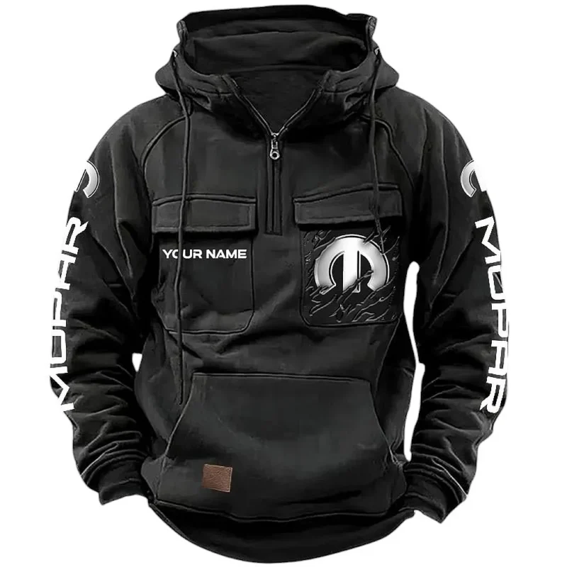 Car Hoodie Tactical Quarter Zip, Hoodie Exclusive Logo For Car Lovers CAR164022425175 - Black