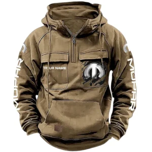 Car Hoodie Tactical Quarter Zip, Hoodie Exclusive Logo For Car Lovers CAR164022425175 - Khaki