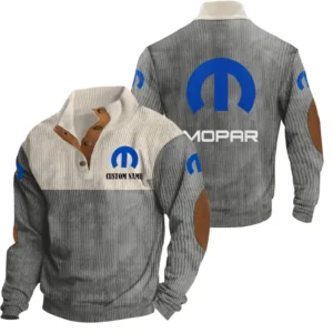 Car Men's Stand Up Collar Base Shirt, Collar Hoodie Exclusive Logo For Car Motorcycles Fans CAR20012126 - Grey