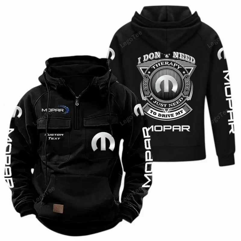 Car Hoodie Tactical Quarter Zip, Hoodie Exclusive Logo For Car Owners CAR106021525061 - Black