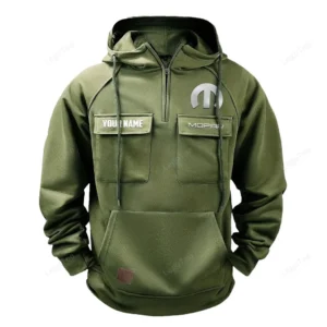 Car Hoodie Tactical Quarter Zip, Hoodie Exclusive Logo For Car Lovers - Army Green CAR109021425380-1