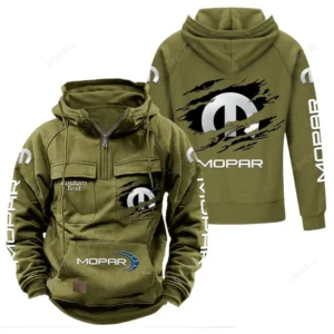 Car Hoodie Tactical Quarter Zip, Hoodie Exclusive Logo For Car Lovers - Army Green CAR122021425050-1