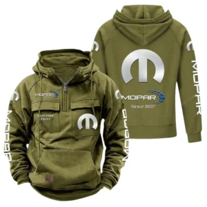 Car Hoodie Tactical Quarter Zip, Hoodie Exclusive Logo For Car Lovers - Army Green CAR96021425704-1