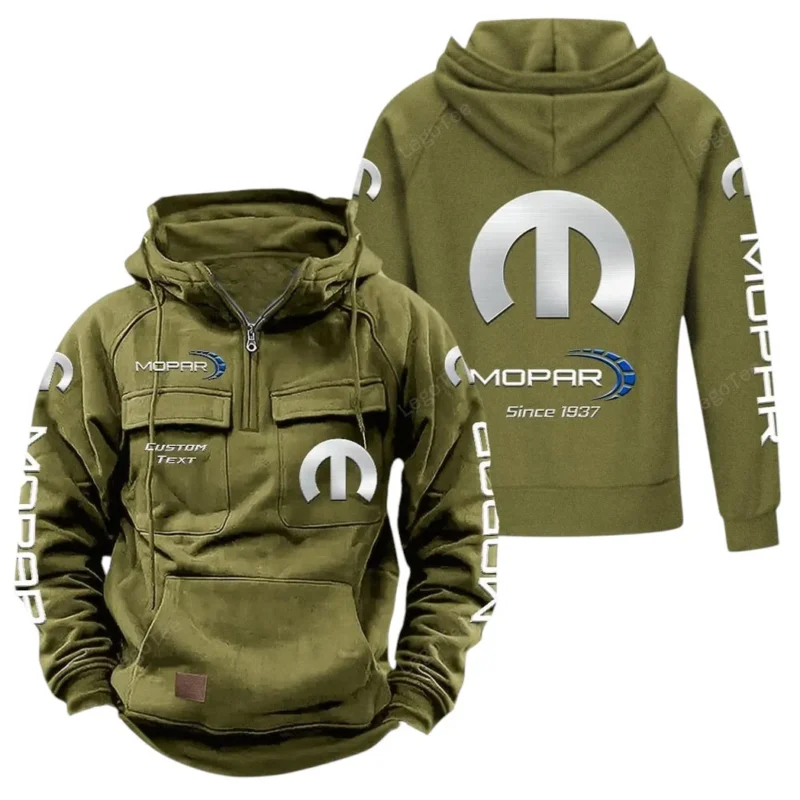 Car Hoodie Tactical Quarter Zip, Hoodie Exclusive Logo For Car Lovers - Army Green CAR96021425704-1