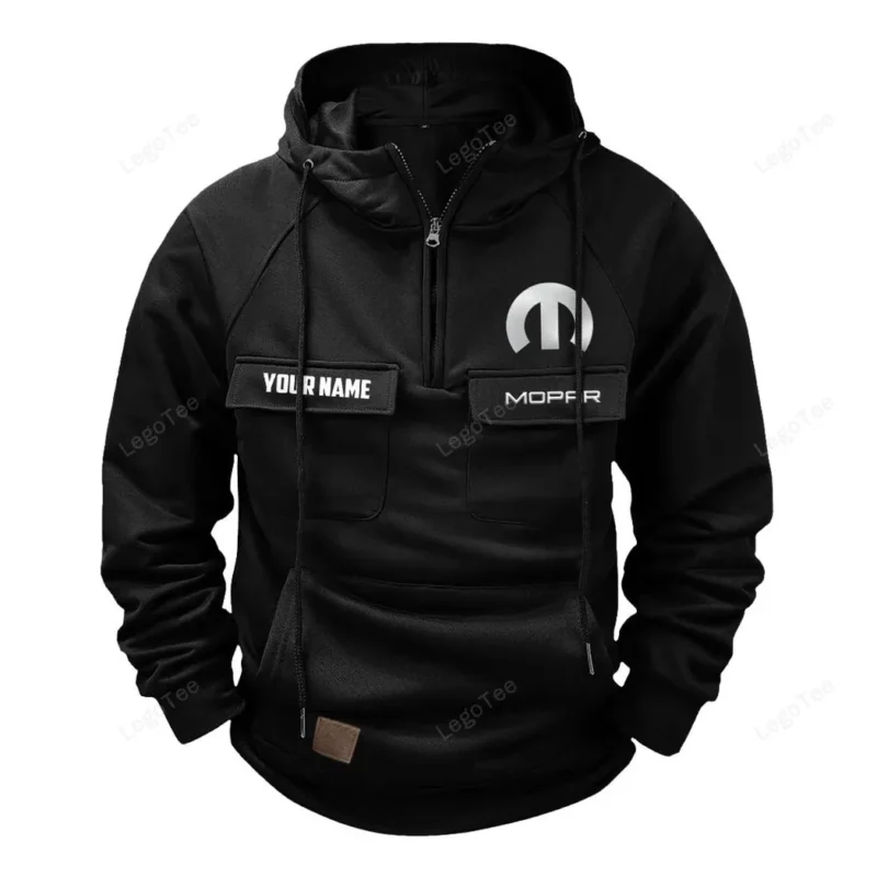 Car Hoodie Tactical Quarter Zip, Hoodie Exclusive Logo For Car Lovers - Black CAR109021425380-2