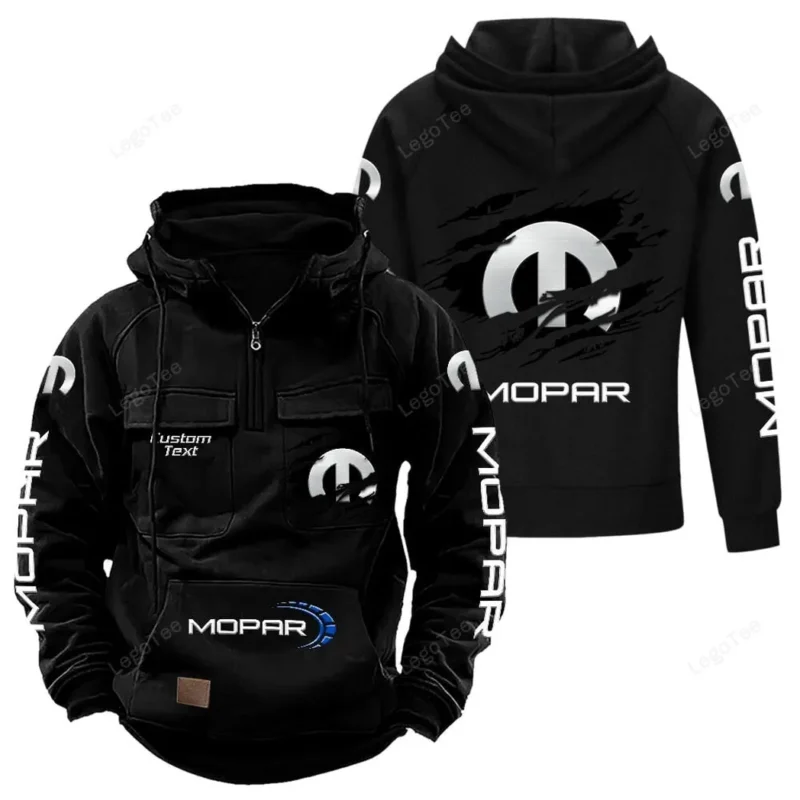 Car Hoodie Tactical Quarter Zip, Hoodie Exclusive Logo For Car Lovers - Black CAR122021425050-2