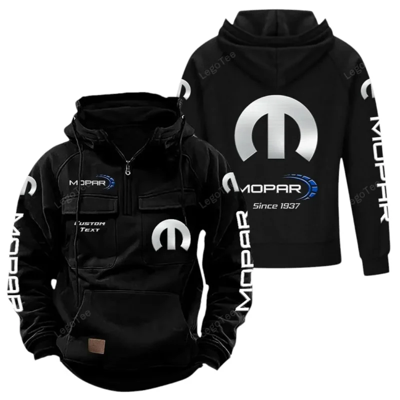 Car Hoodie Tactical Quarter Zip, Hoodie Exclusive Logo For Car Lovers - Black CAR96021425704-2