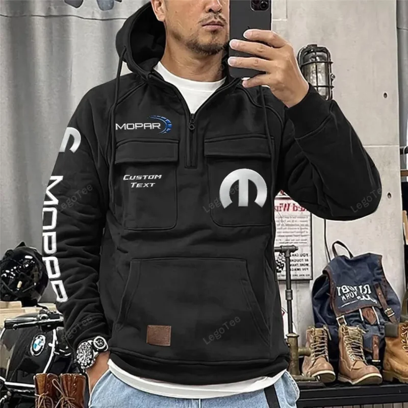 Car Hoodie Tactical Quarter Zip, Hoodie Exclusive Logo For Car Lovers - Black CAR96021425704-2 - Image 2