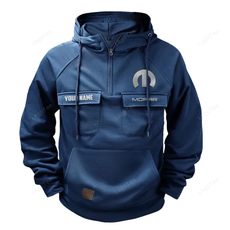 Car Hoodie Tactical Quarter Zip, Hoodie Exclusive Logo For Car Lovers - Dark Blue CAR109021425380-3