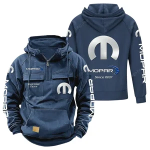 Car Hoodie Tactical Quarter Zip, Hoodie Exclusive Logo For Car Lovers - Dark Blue CAR96021425704-3