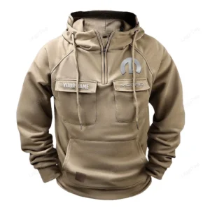 Car Hoodie Tactical Quarter Zip, Hoodie Exclusive Logo For Car Lovers - Khaki CAR109021425380-4