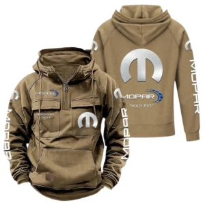 Car Hoodie Tactical Quarter Zip, Hoodie Exclusive Logo For Car Lovers - Khaki CAR96021425704-4