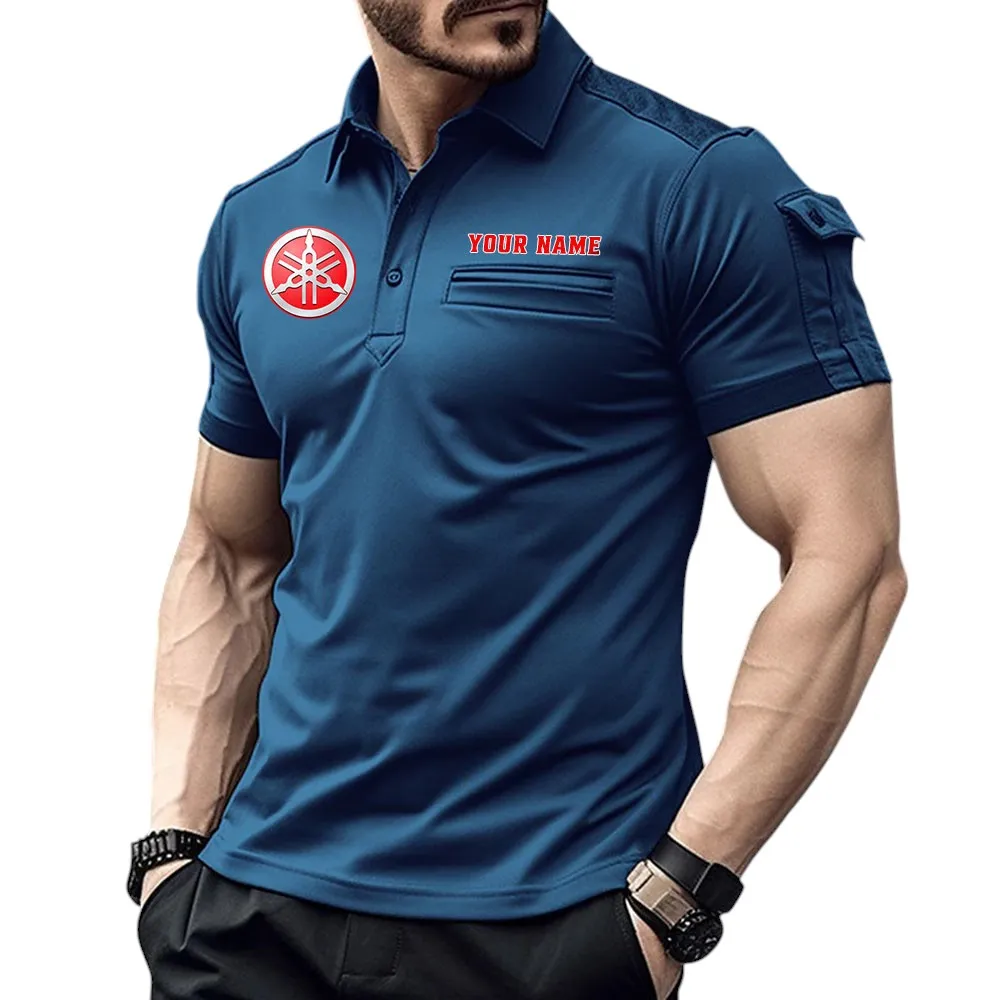 Motor Fans Gift Pocket Polo Shirt, Polo Shirt Exclusive Logo For Motor Fan, Custom Name CAR445060325001 - Navy Blue