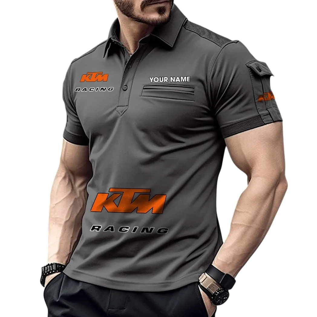 Motorbikes Fans Gift Pocket Polo Shirt, Polo Shirt Exclusive Logo For Motorbikes Fan, Custom Name CAR450051325351 - Gray