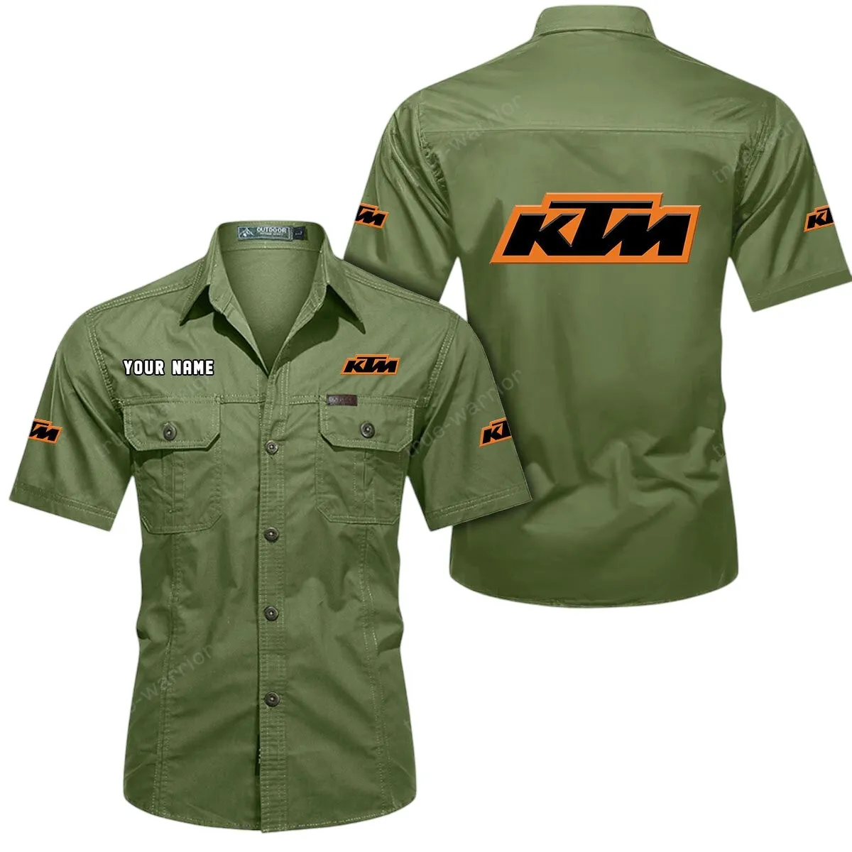 Motorbikes Racing Lovers Gift Short Sleeved Shirt, Button Up Shirt Exclusive Logo For Car Owners CAR444052625801 - Fruit Green