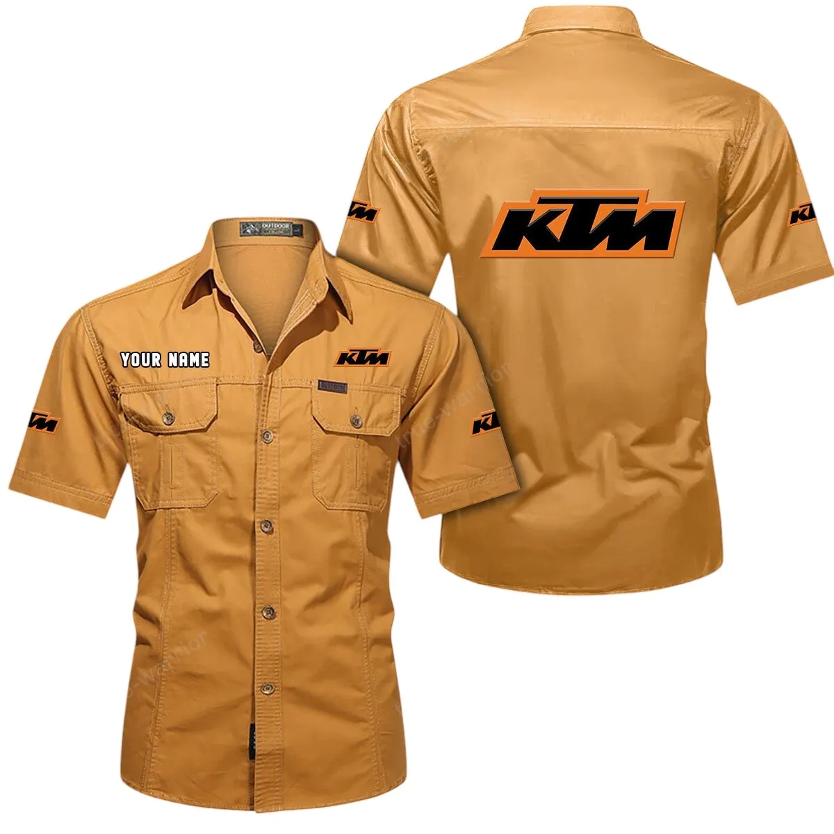 Motorbikes Racing Lovers Gift Short Sleeved Shirt, Button Up Shirt Exclusive Logo For Car Owners CAR444052625801 - Turmeric