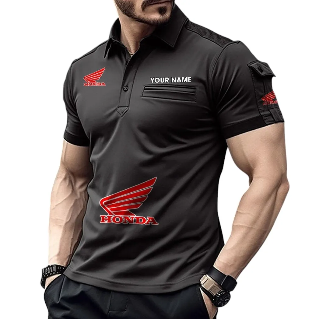 Motorcycles Fans Gift Pocket Polo Shirt, Polo Shirt Exclusive Logo For Motorcycles Fan, Custom Name CAR450051325344 - Black