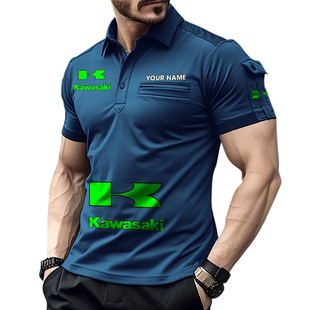 Motorcycles Fans Gift Pocket Polo Shirt, Polo Shirt Exclusive Logo For Motorcycles Fan, Custom Name CAR450051325376 - Navy Blue