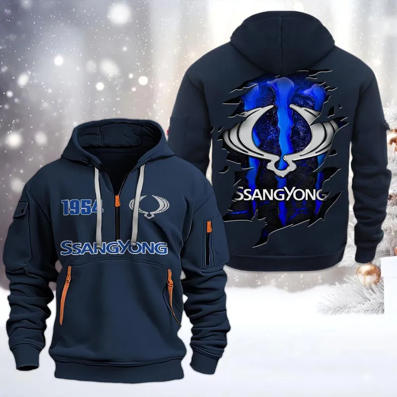 Motorcycles Lovers Gift Hoodie Half Zipper, Hoodie All Over Print Gift For Car Owners CAR198032784 - Navy