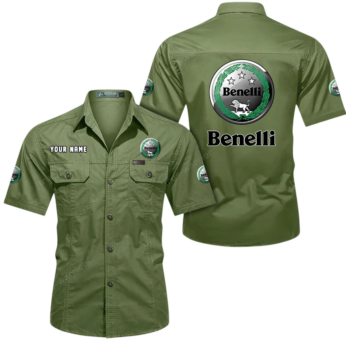 Motorcycles Lovers Gift Short Sleeved Shirt, Button Up Shirt Exclusive Logo For Car Owners CAR444052625782 - Fruit Green