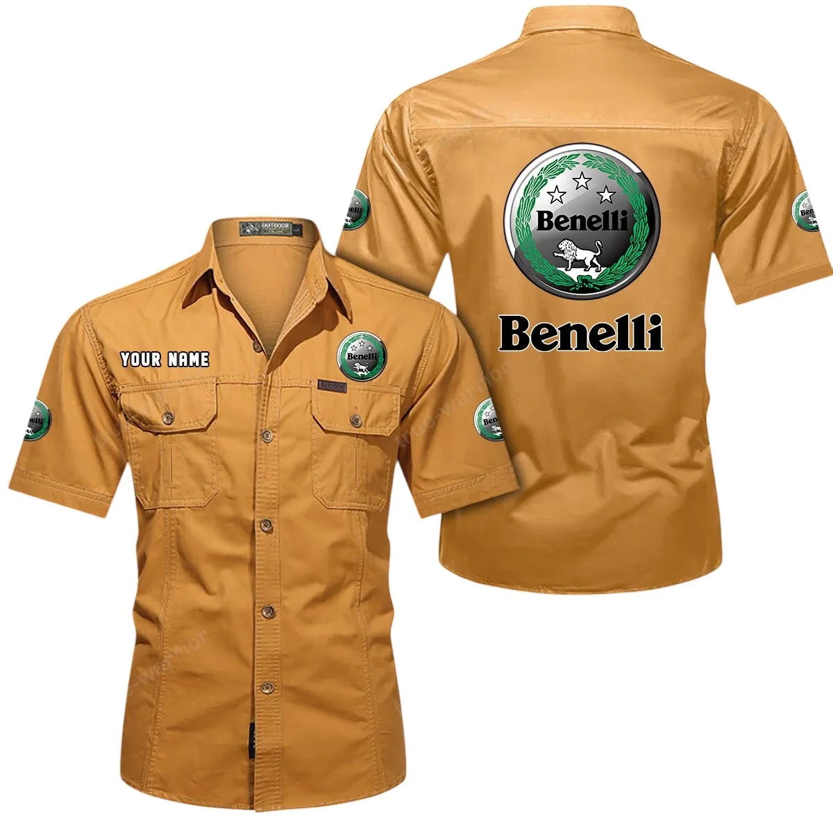 Motorcycles Lovers Gift Short Sleeved Shirt, Button Up Shirt Exclusive Logo For Car Owners CAR444052625782 - Turmeric