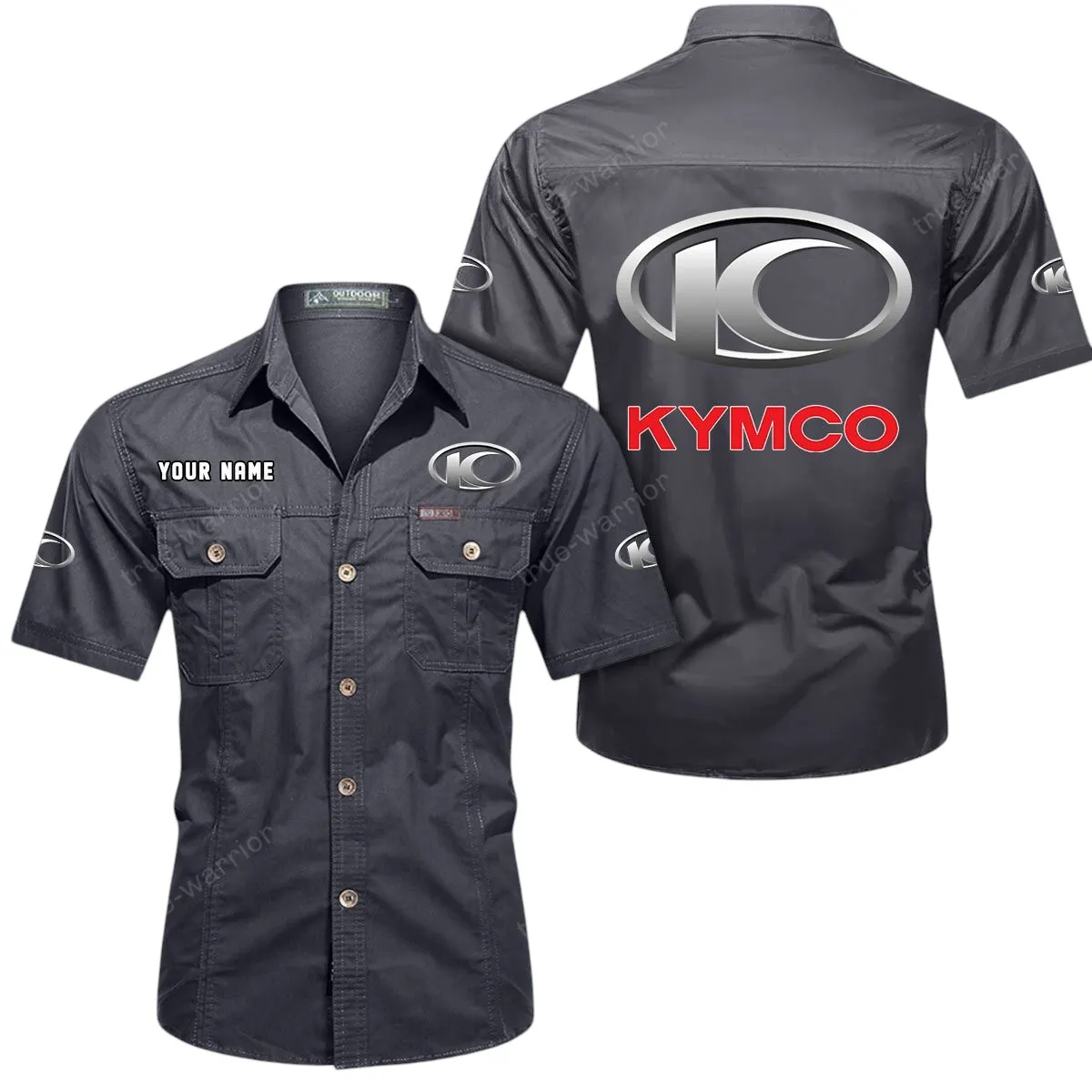 Motorcycles Lovers Gift Short Sleeved Shirt, Button Up Shirt Exclusive Logo For Car Owners CAR444052625787 - Gray