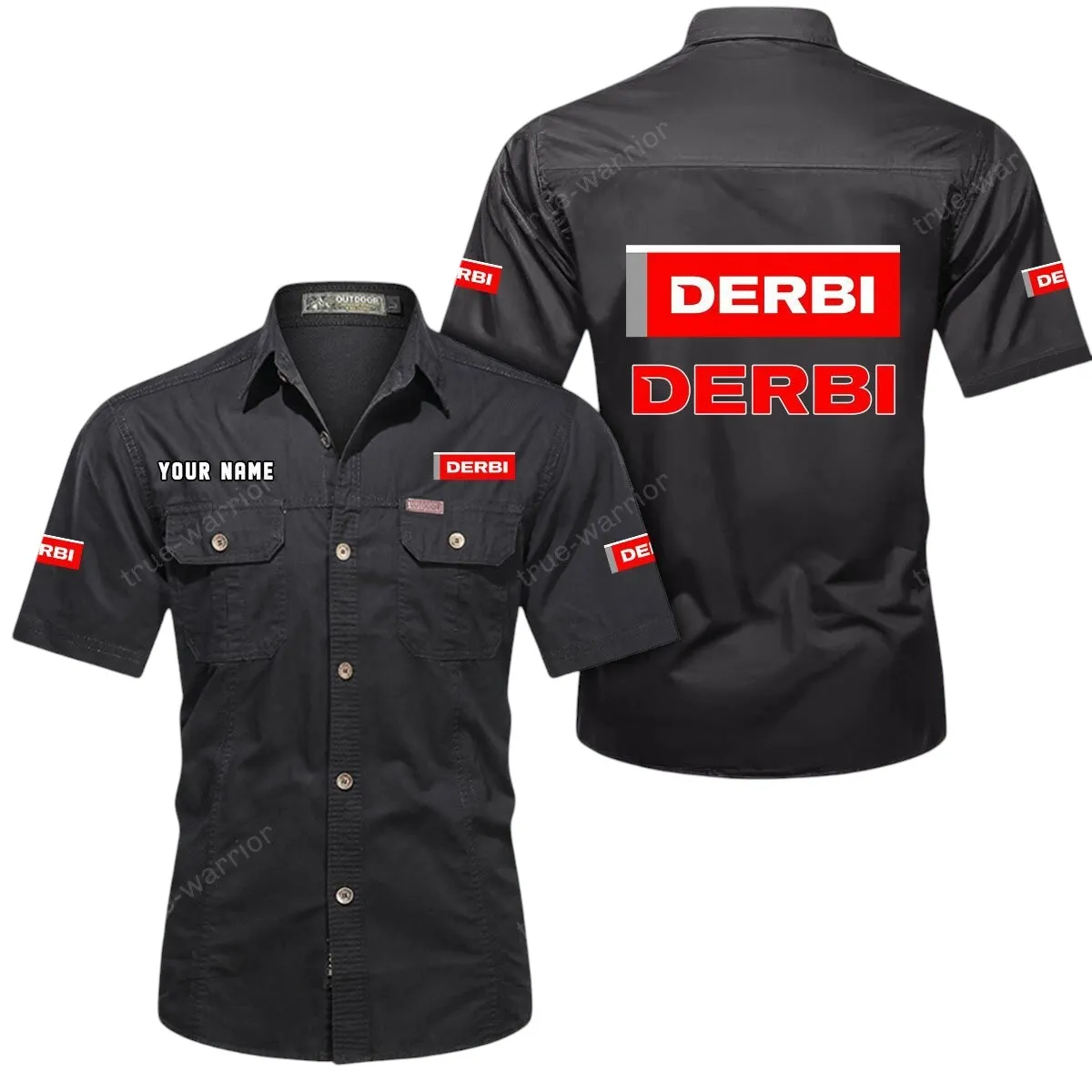 Motorcycles Lovers Gift Short Sleeved Shirt, Button Up Shirt Exclusive Logo For Car Owners CAR444052625789 - Black