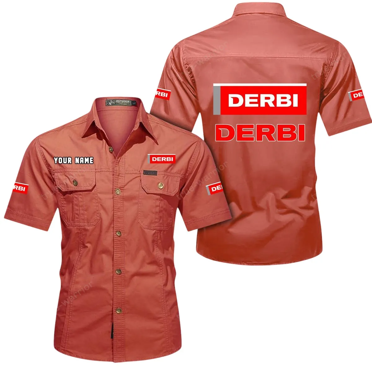 Motorcycles Lovers Gift Short Sleeved Shirt, Button Up Shirt Exclusive Logo For Car Owners CAR444052625789 - Red