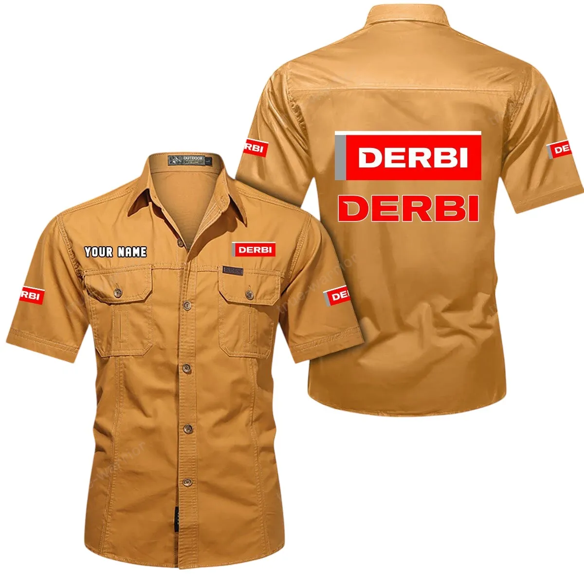 Motorcycles Lovers Gift Short Sleeved Shirt, Button Up Shirt Exclusive Logo For Car Owners CAR444052625789 - Turmeric