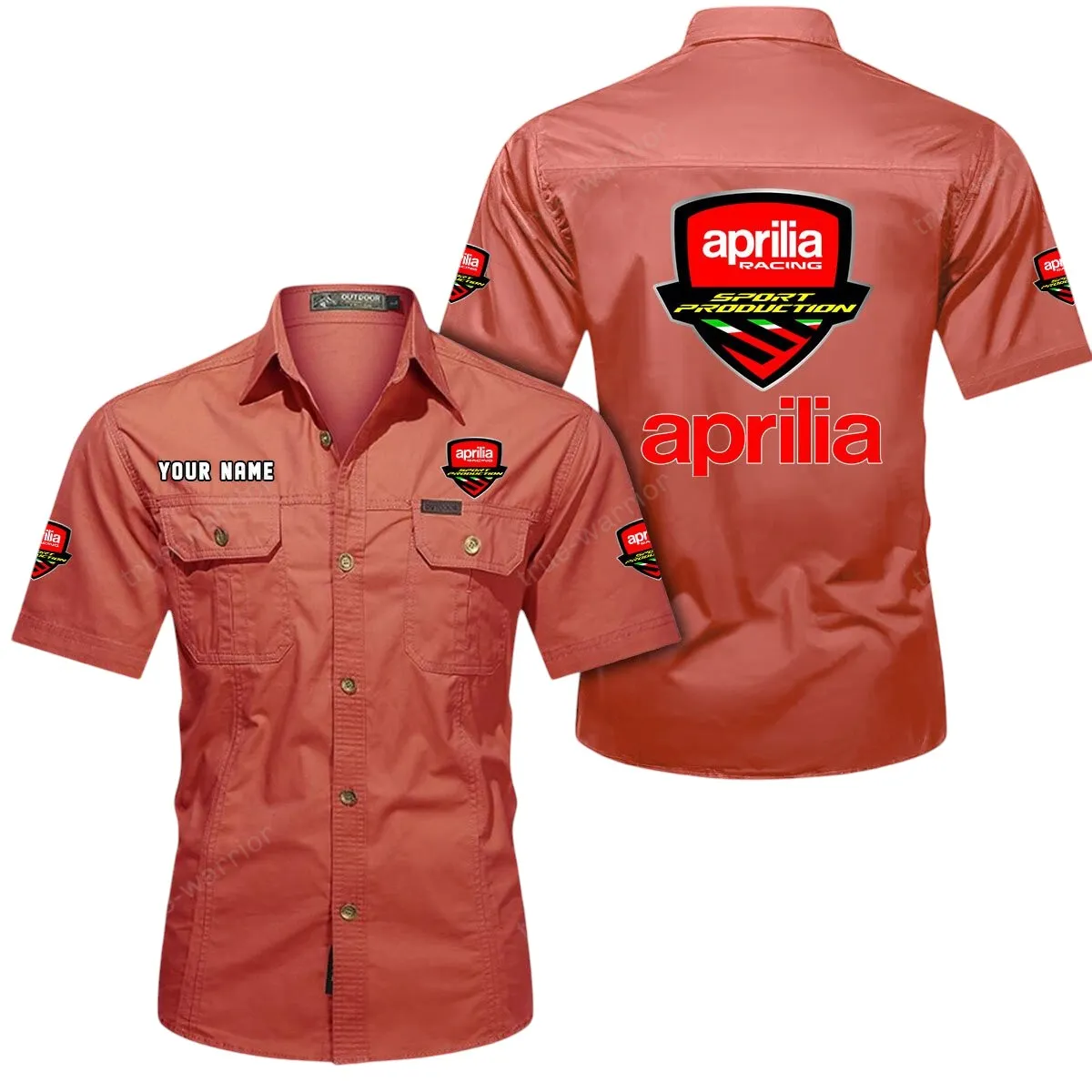 Motorcycles Lovers Gift Short Sleeved Shirt, Button Up Shirt Exclusive Logo For Car Owners CAR444052625817 - Red