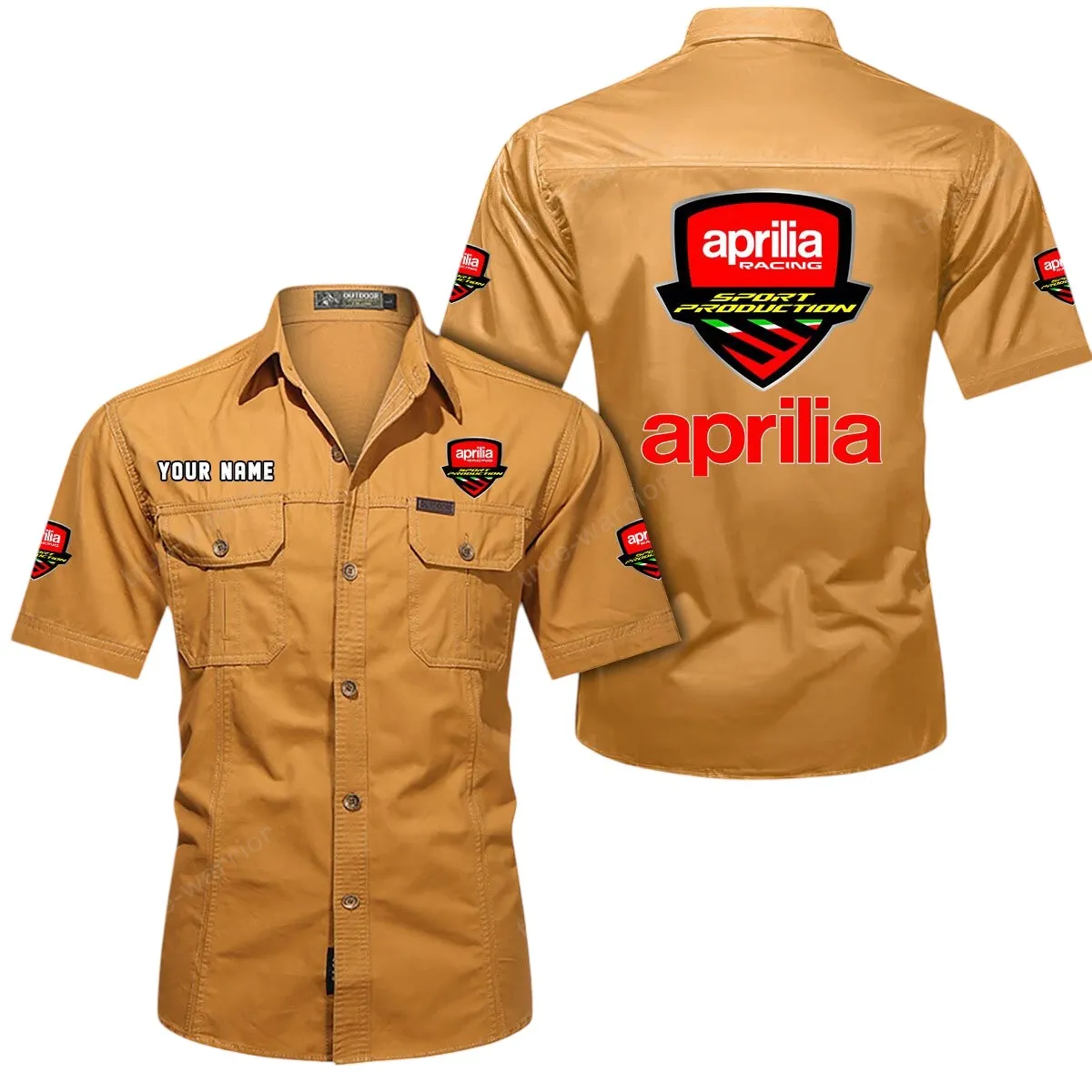 Motorcycles Lovers Gift Short Sleeved Shirt, Button Up Shirt Exclusive Logo For Car Owners CAR444052625817 - Turmeric