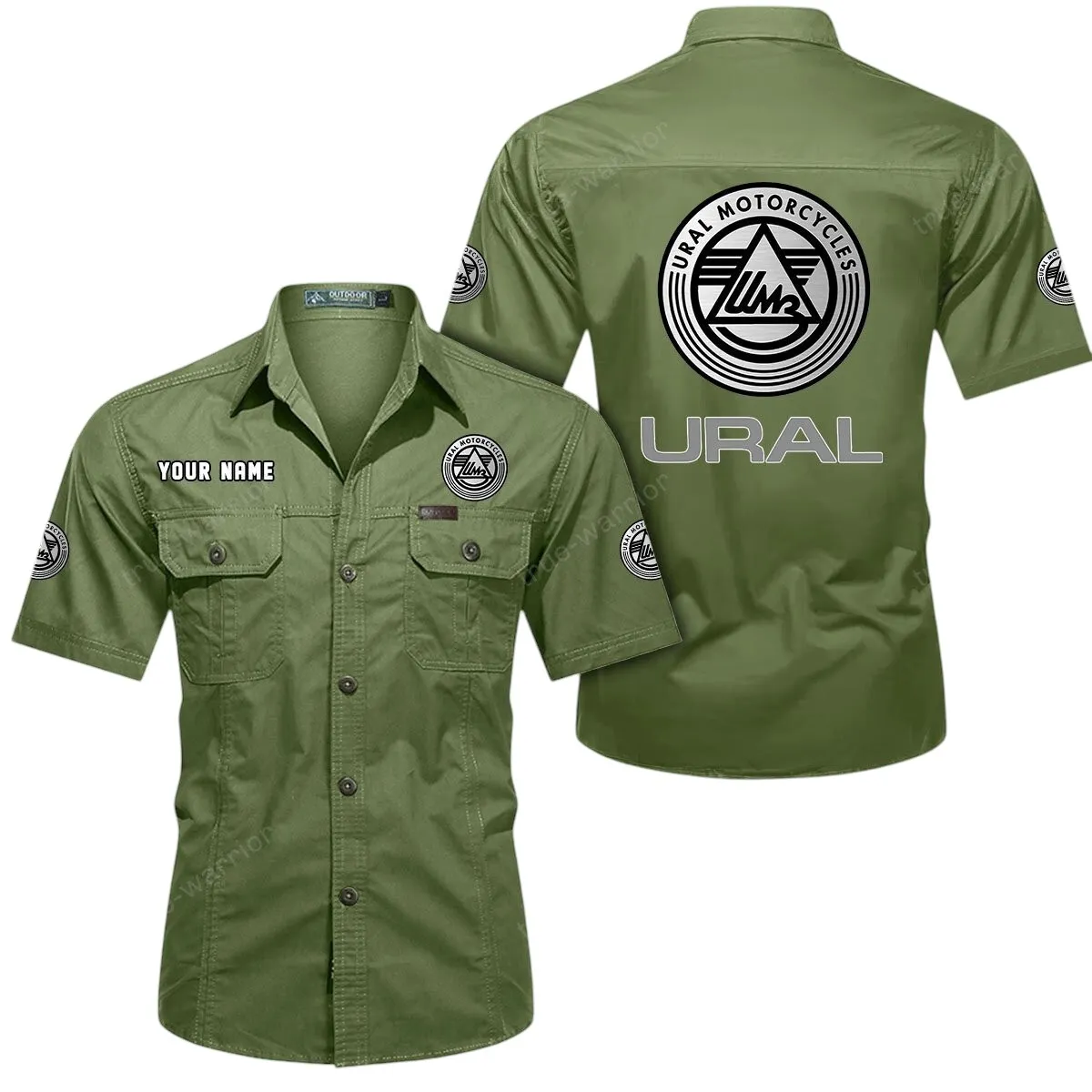 Motorcycles Lovers Gift Short Sleeved Shirt, Button Up Shirt Exclusive Logo For Car Owners CAR444052625837 - Fruit Green