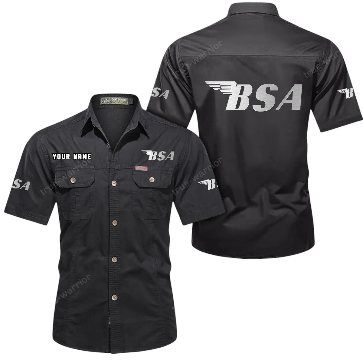 Motorcycles Lovers Gift Short Sleeved Shirt, Button Up Shirt Exclusive Logo For Car Owners CAR444052625847 - Black