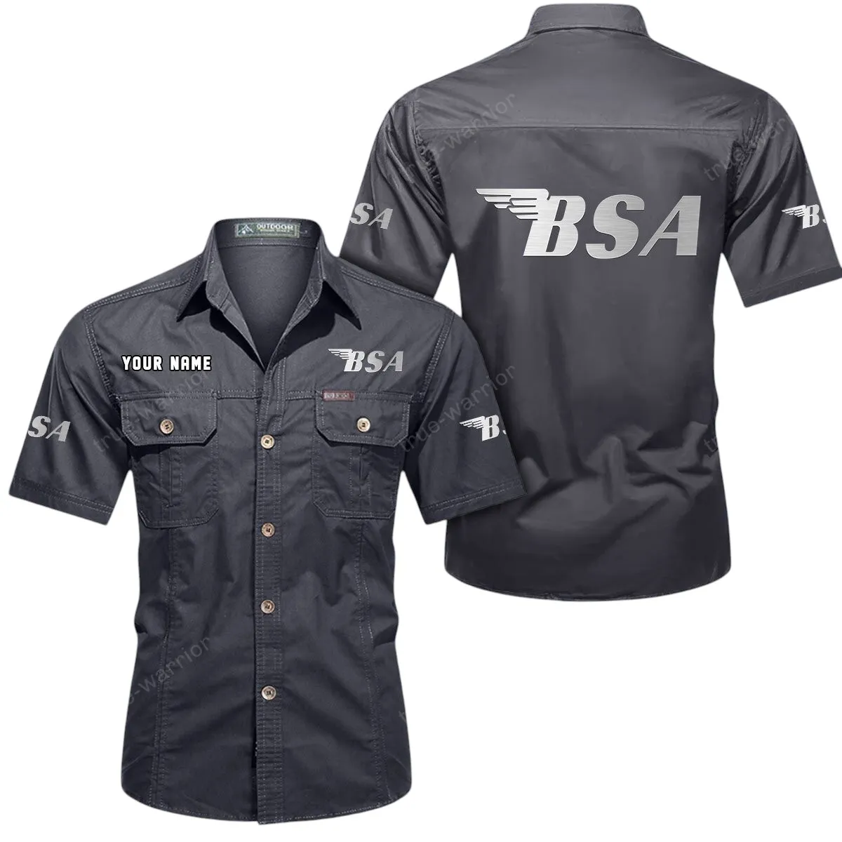 Motorcycles Lovers Gift Short Sleeved Shirt, Button Up Shirt Exclusive Logo For Car Owners CAR444052625847 - Gray