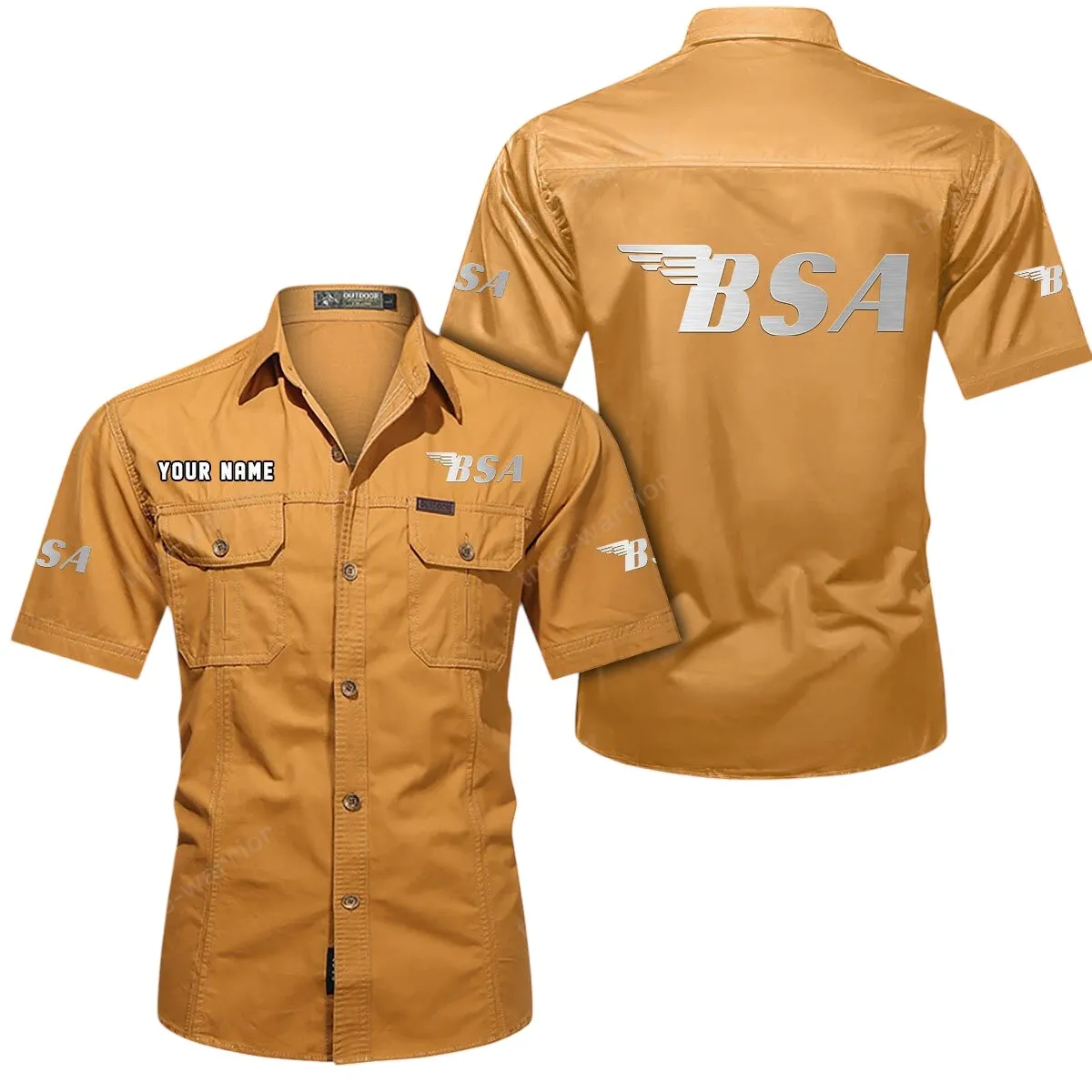 Motorcycles Lovers Gift Short Sleeved Shirt, Button Up Shirt Exclusive Logo For Car Owners CAR444052625847 - Turmeric