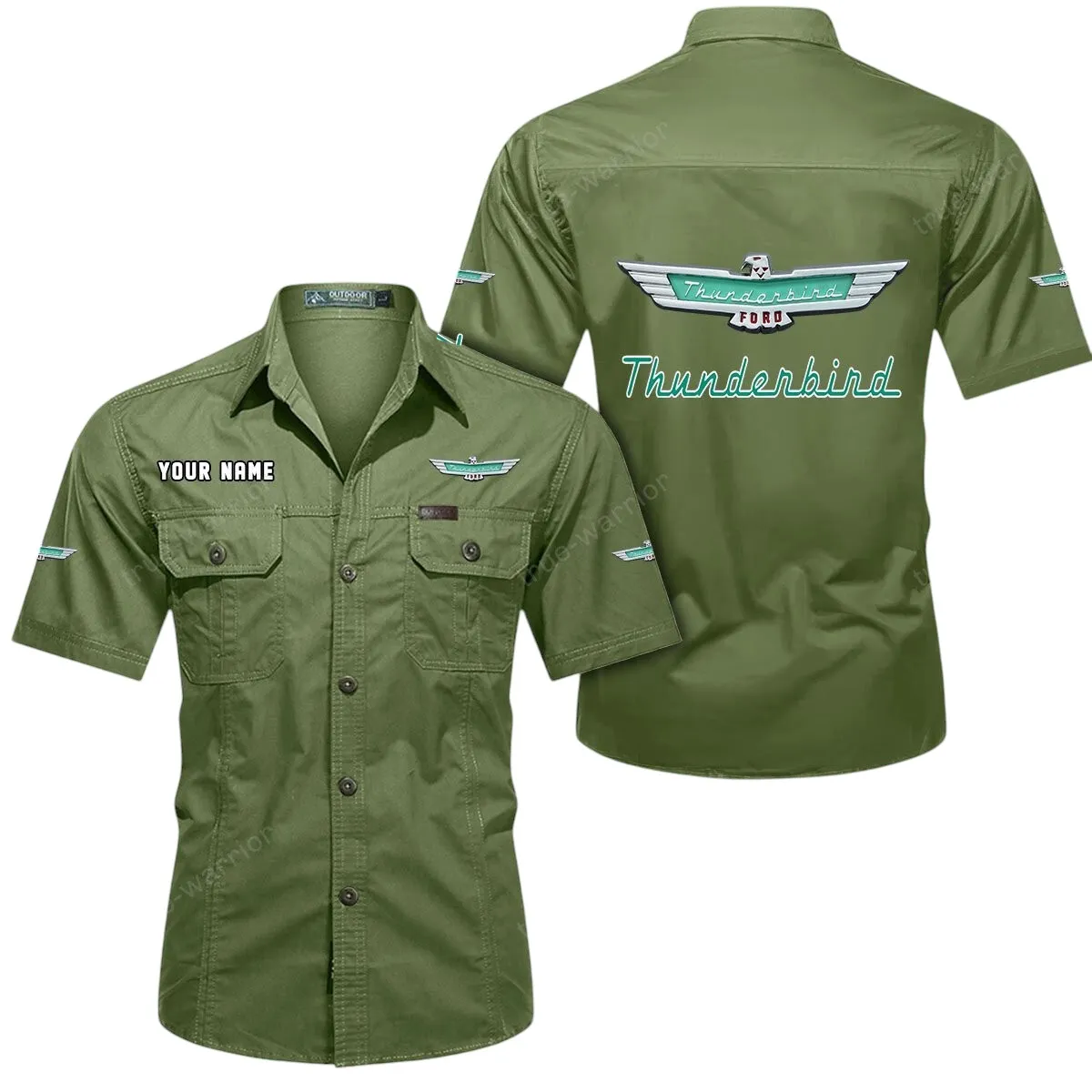 Motorcycles Lovers Gift Short Sleeved Shirt, Button Up Shirt Exclusive Logo For Car Owners CAR444052625954 - Fruit Green