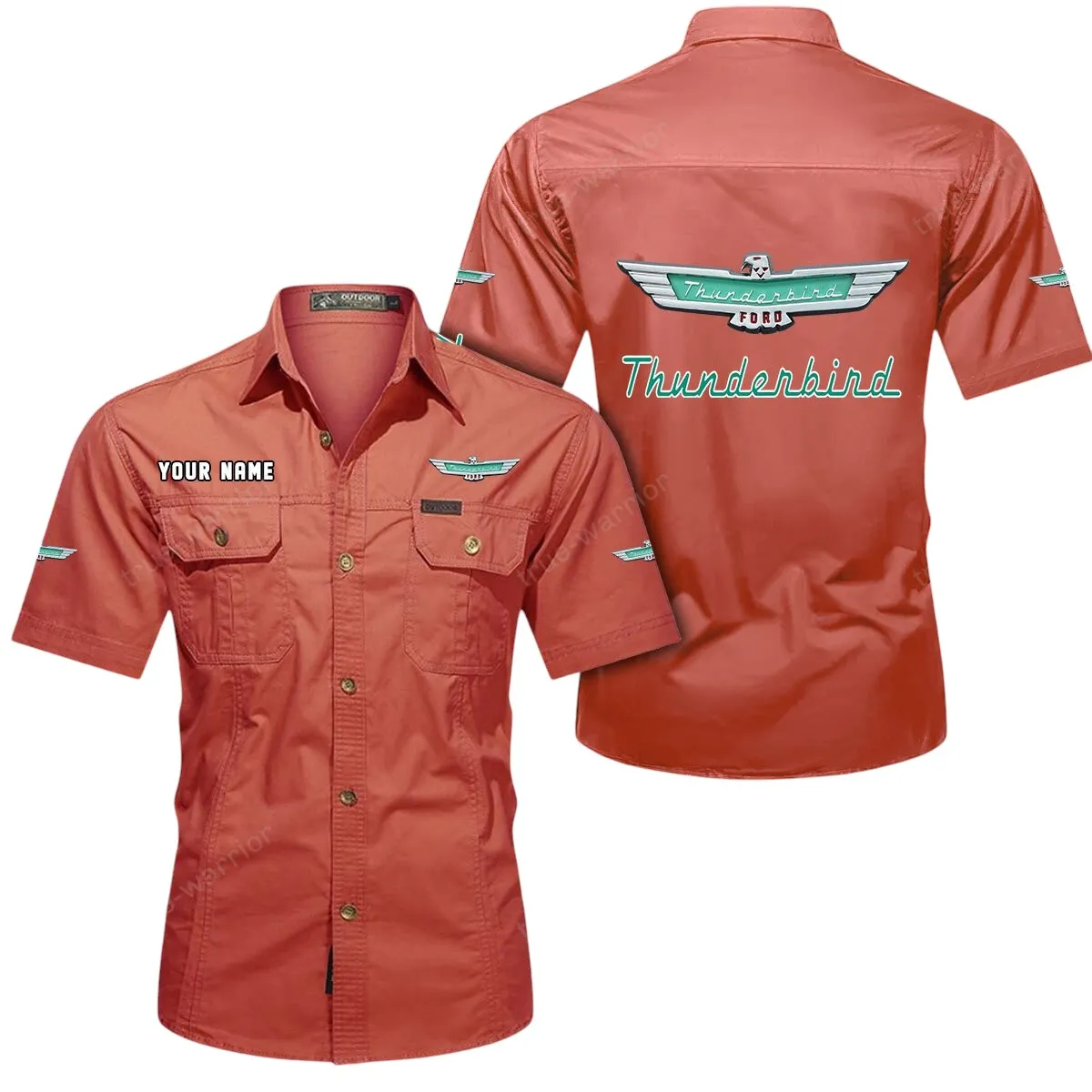 Motorcycles Lovers Gift Short Sleeved Shirt, Button Up Shirt Exclusive Logo For Car Owners CAR444052625954 - Red