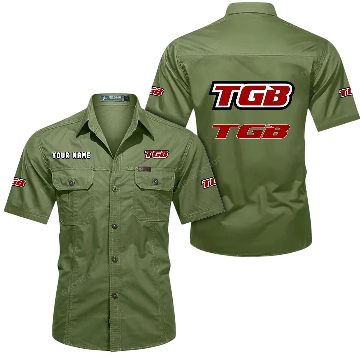 Motorcyles Lovers Gift Short Sleeved Shirt, Button Up Shirt Exclusive Logo For Car Owners CAR444052625857 - Fruit Green