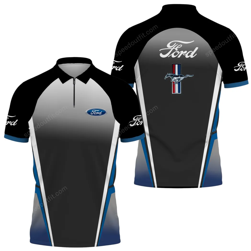 Muscle Car Fans Gift Zipper Polo Shirt, Shirt Exclusive Logo For Muscle Car Lovers CAR93031025323