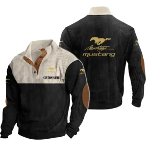 Muscle Auto racing Men's Stand Up Collar Base Shirt, Collar Hoodie Exclusive Logo For Car Motorcycles Fans CAR20012128 - Black