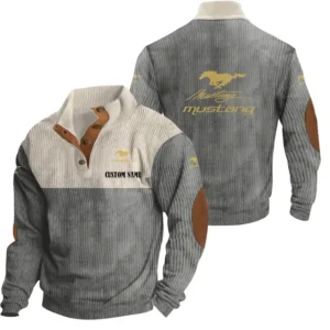 Muscle Auto racing Men's Stand Up Collar Base Shirt, Collar Hoodie Exclusive Logo For Car Motorcycles Fans CAR20012128 - Grey