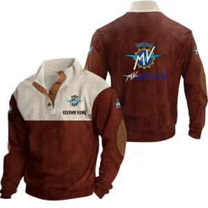 Sporty Motors Men's Stand Up Collar Base Shirt, Collar Hoodie Exclusive Logo For Car Motorcycles Fans CAR20012129 - Red