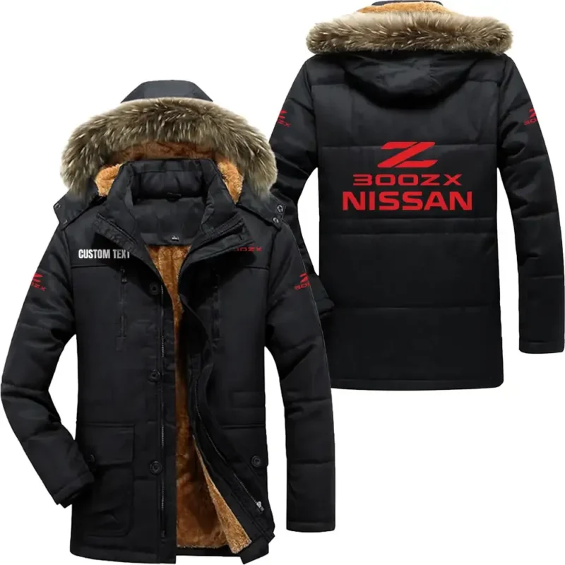 Classic Auto Parka hoodie, Coat with Hood Exclusive Logo For Car Motorcycles Lovers CAR7002082167 - Black
