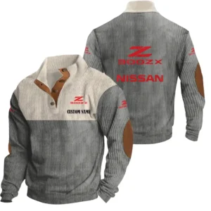Classic Auto Men's Stand Up Collar Base Shirt, Collar Hoodie Exclusive Logo For Car Motorcycles Fans CAR20012131 - Grey