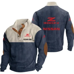 Classic Auto Men's Stand Up Collar Base Shirt, Collar Hoodie Exclusive Logo For Car Motorcycles Fans CAR20012131 - Navy Blue