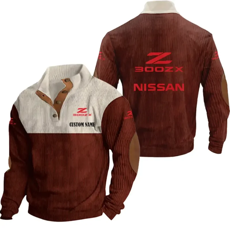 Classic Auto Men's Stand Up Collar Base Shirt, Collar Hoodie Exclusive Logo For Car Motorcycles Fans CAR20012131 - Red