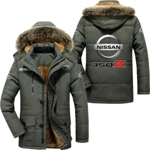 Classic Auto Parka hoodie, Coat with Hood Exclusive Logo For Car Motorcycles Lovers CAR7002082168 - Army Green